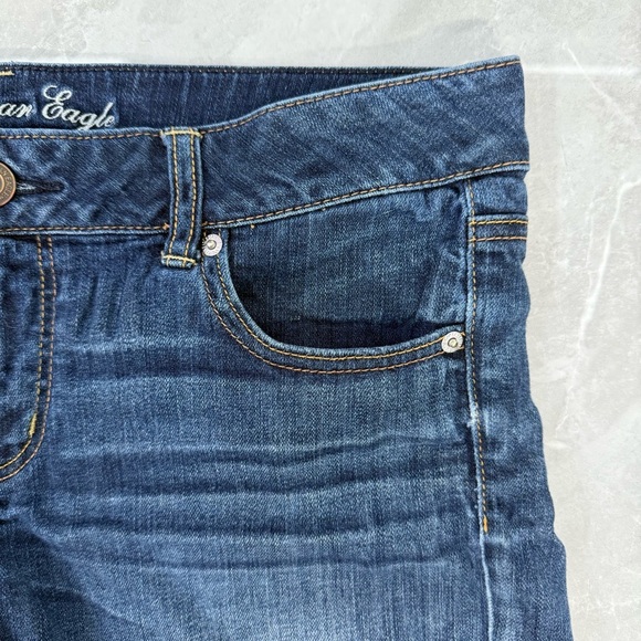 Women’s American Eagle Stretch Dark Wash Jean Shorts Plus Size 14 - Picture 4 of 16